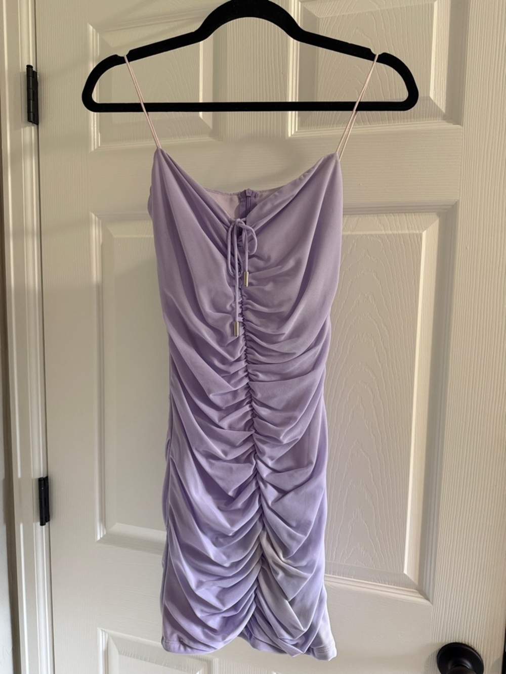 Hello Molly Lilac Ruched Mini Dress